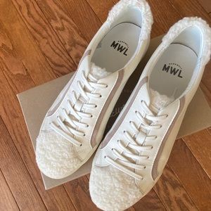 Madewell Sidewalk Low-Top Sneaker in Leather: Sherpa Edition Size 12